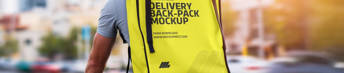 Free Food Delivery Bag Backpack Mockup