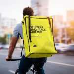 Free Food Delivery Bag Backpack Mockup