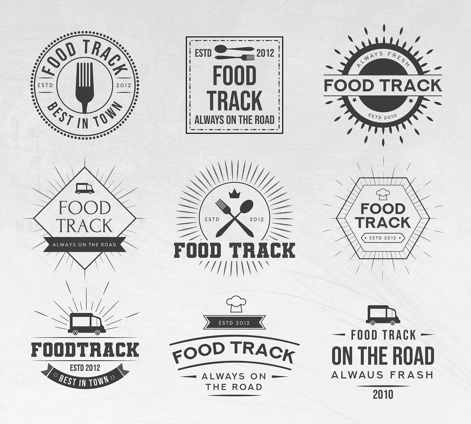 Free Food Track Logo Templates PSD + Ai files