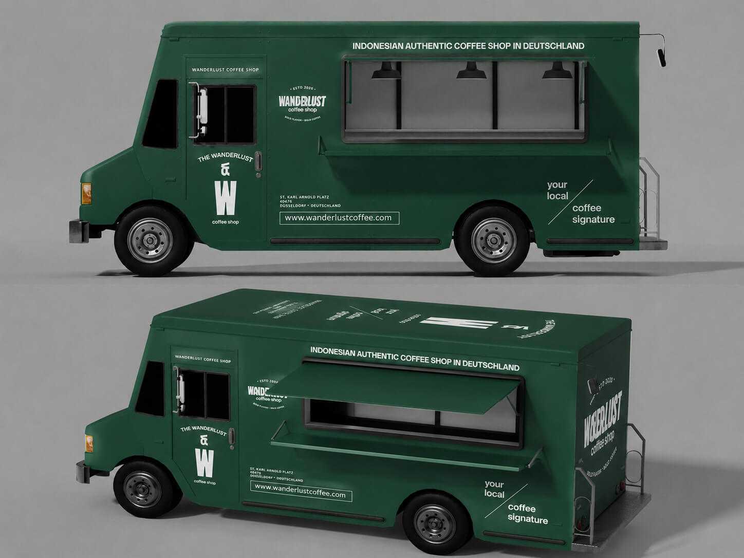 Free Food Truck / Van Mockup PSD 2 Set – Realistic Branding