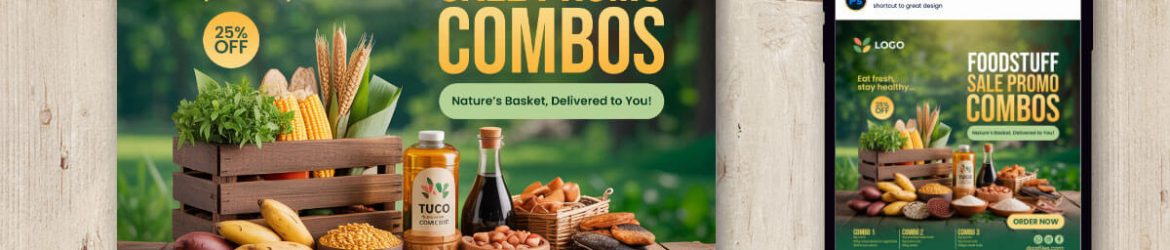 Free Foodstuff Sale Promo Combos Instagram Post Design PSD Template
