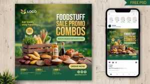 Free Foodstuff Sale Promo Combos Instagram Post Design PSD Template