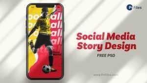 Free Football Social Media Poster Story Design PSD Template