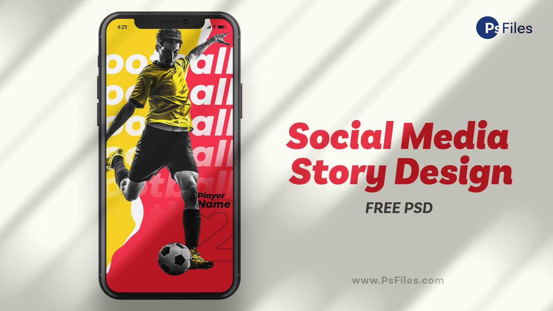 Free Football Social Media Poster Story Design PSD Template