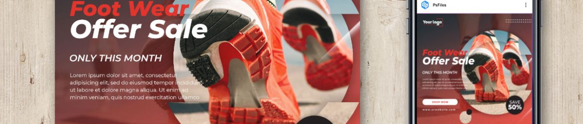 Free Footwear Offer Sale Social Media Post PSD Template