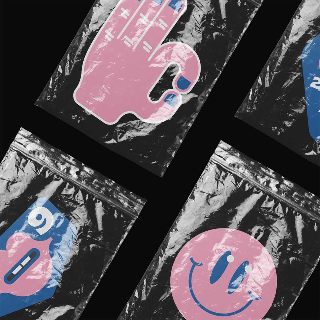 Free Four Foils with Sticker Mockup