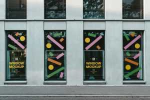 Free Four Front View Window Mockups