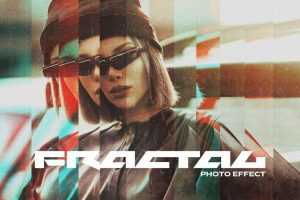 Free Fractal Glass Photo Effect PSD Template