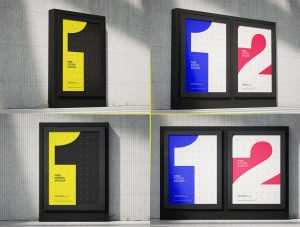 Free Framed Citylight Advertisement Posters Mockup PSD Set