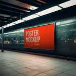 Free Framed Illuminated Ads Poster Mockup PSD