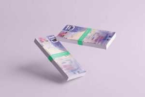 Free Free Banknote Paper Money Stack Mockups PSD Set