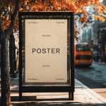 Free Free Bus Stop Poster Mockup PSD PSD