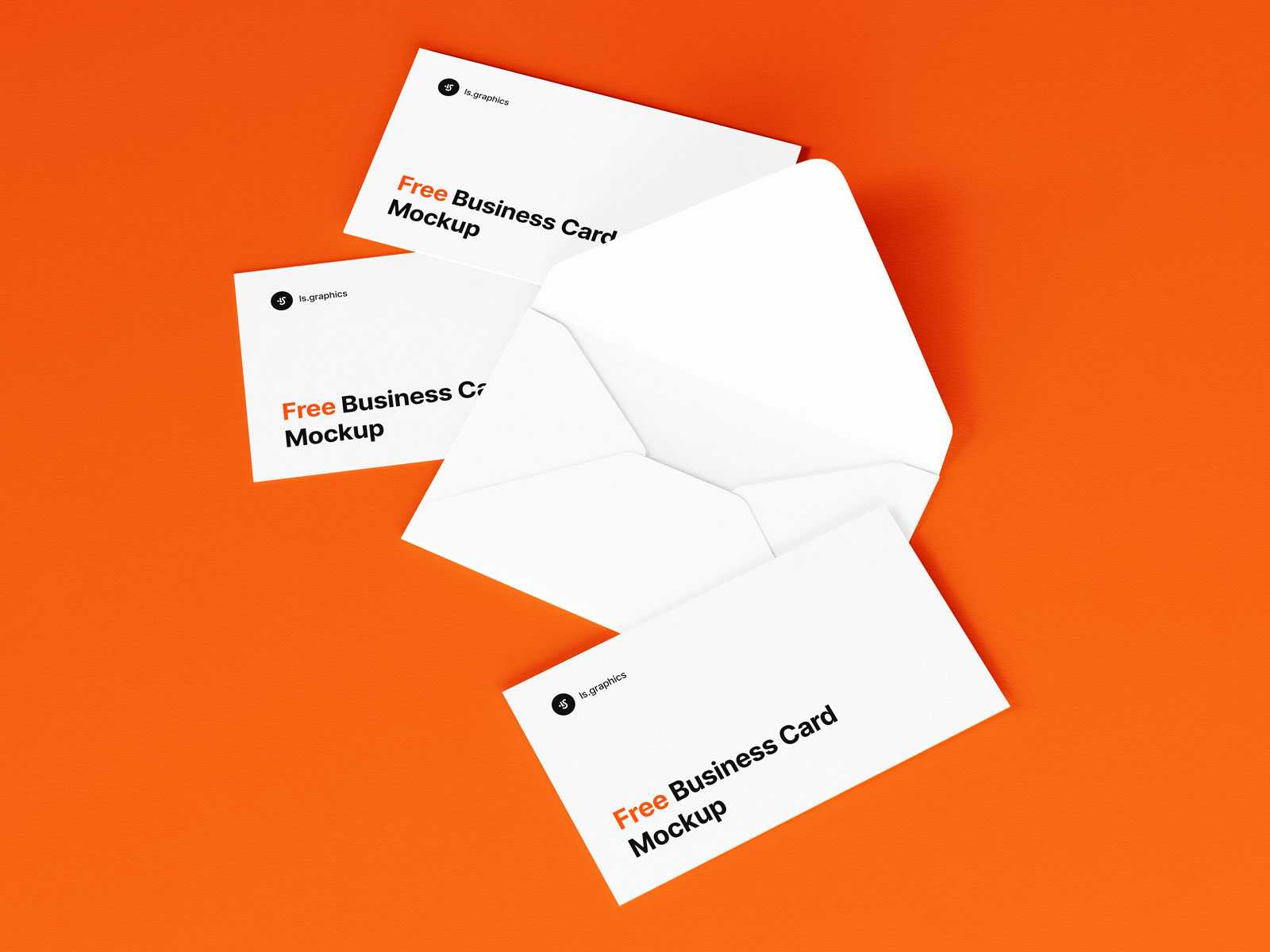 Free Free Business Cards with Envelope Mockups PSD