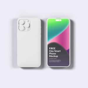 Free Free Clay iPhone 14 Pro Mockup PSD (Limited Downloads)