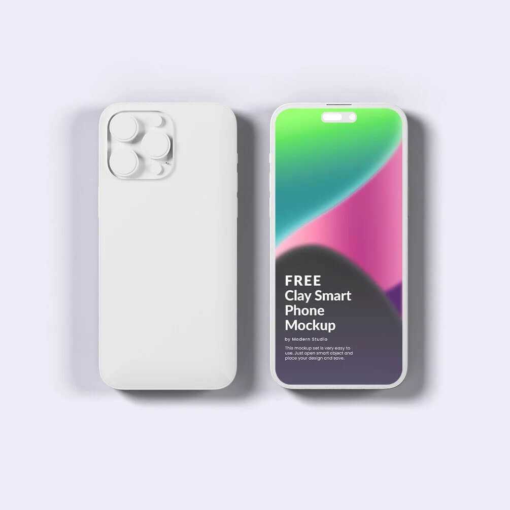 Free Free Clay iPhone 14 Pro Mockup PSD (Limited Downloads)