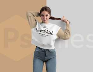 Free Free Crop Top Sweatshirt Mockup PSD