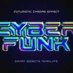 Free Free Cyber Funk: Futuristic Chrome Effect PSD template