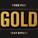 Free Free Gold Foil Photoshop Text Effect PSD