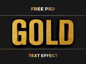Free Free Gold Foil Photoshop Text Effect PSD