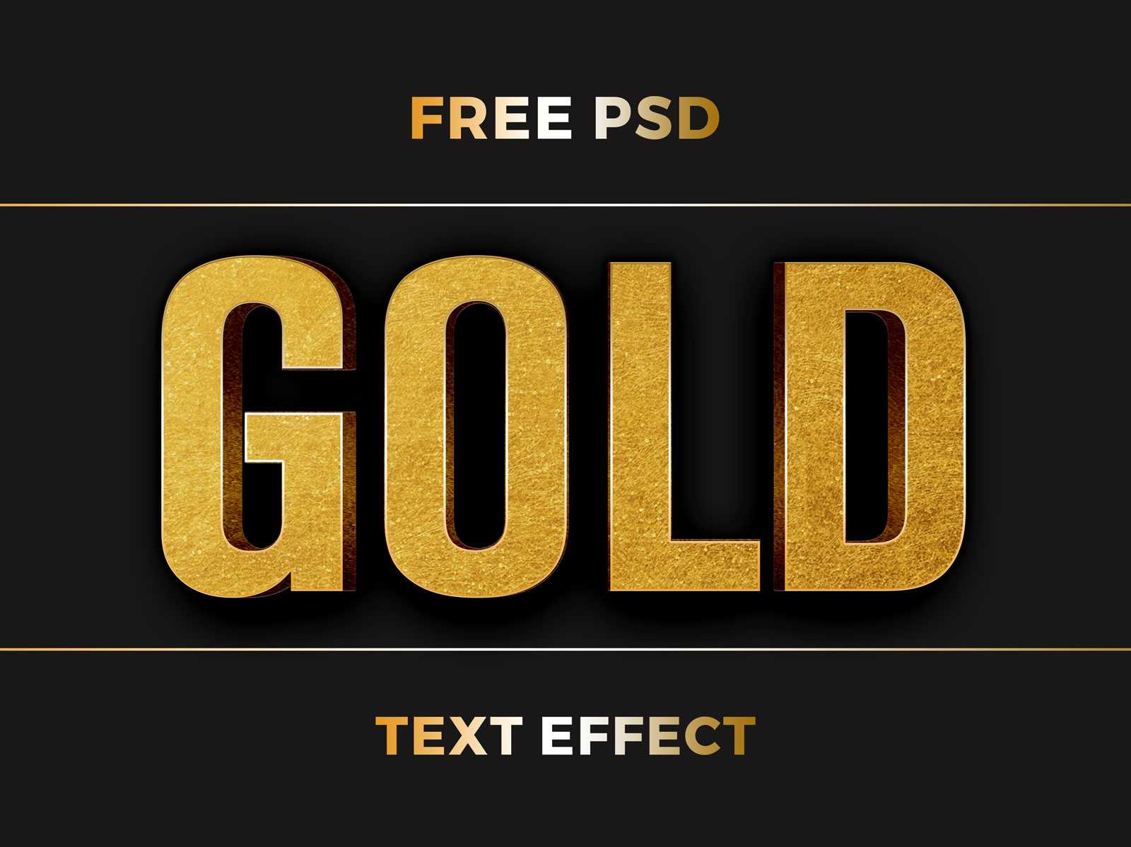 Free Free Gold Foil Photoshop Text Effect PSD