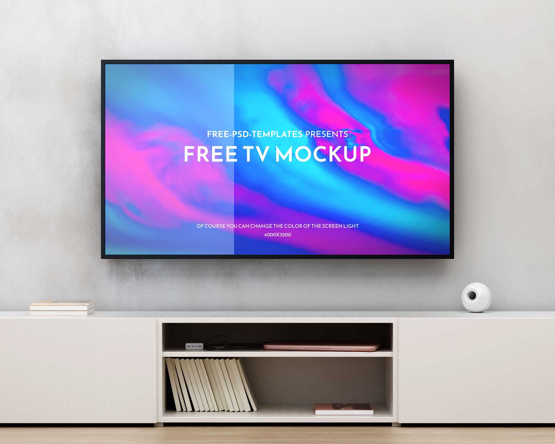 Free Free Living Room TV Mockup PSD - Best Free Mockup | PsFiles