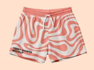 Free Free Men’s Terry Shorts Mockup PSD