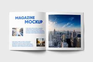 Free Free Open Square Magazine Mockup PSD PSD