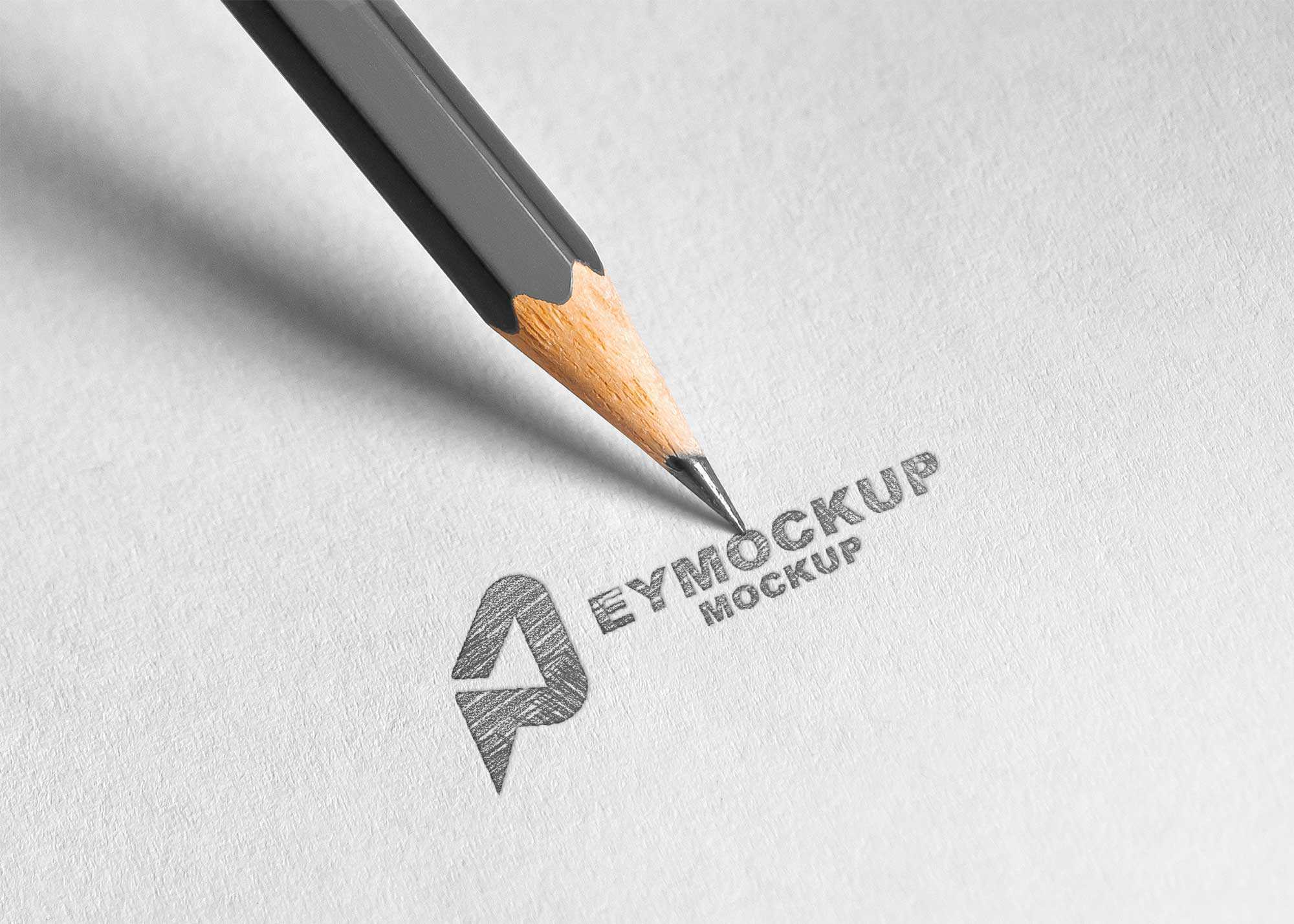 Free Free Pencil Sketch Logo Mockup PSD