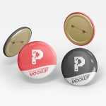 Free Free Pin Button Badge Mockup PSD