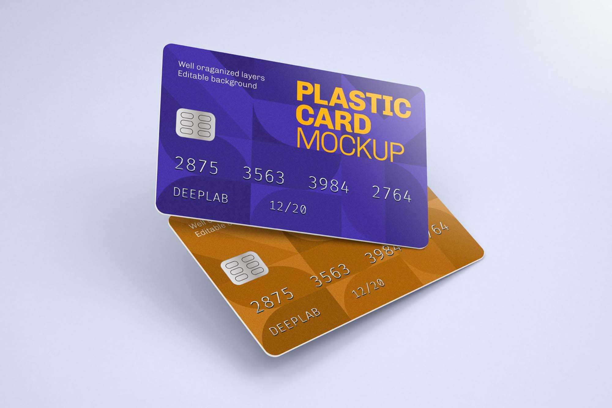 Free Free Plastic Credit Card Mockup PSD