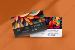 Free Free Realistic 2 Plastic Cards Mockup PSD
