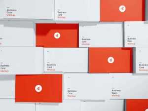 Free Free Side-by-Side Business Cards Mockup PSD