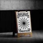 Free Free Sidewalk Sign Sandwich Board Mockup PSD