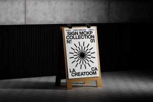 Free Free Sidewalk Sign Sandwich Board Mockup PSD