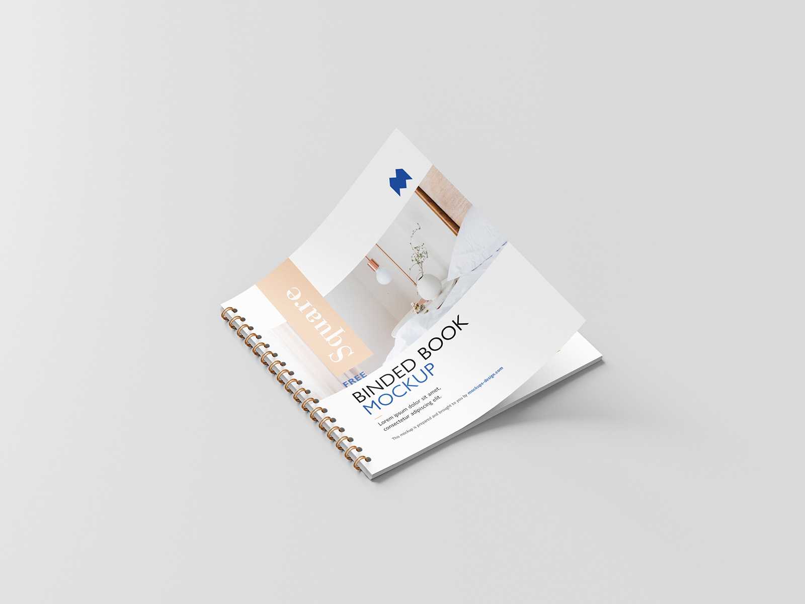 Free Free Square Binded Brochure Mockup PSD set PSD