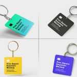 Free Free Square Key Chain Mockups PSD set PSD