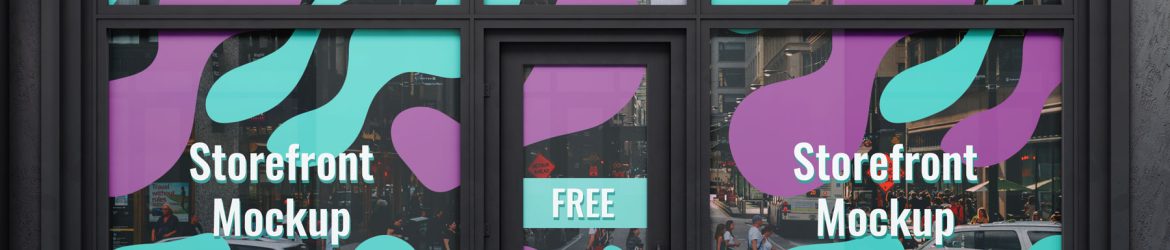 Free Free Storefront Sign Board and Glass Vinyl Sticker Mockup PSD