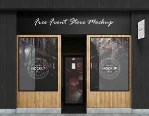 Free Free Storefront Signage and Glass Vinyl Sticker Mockup Vol 2