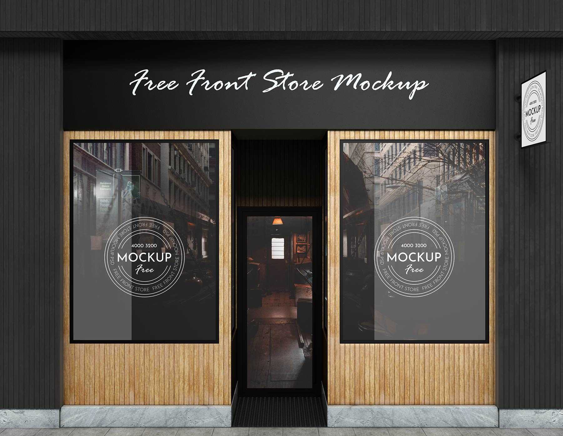 Free Free Storefront Signage and Glass Vinyl Sticker Mockup Vol 2