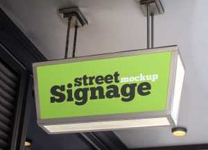 Free Free Street Signboard Mockup PSD