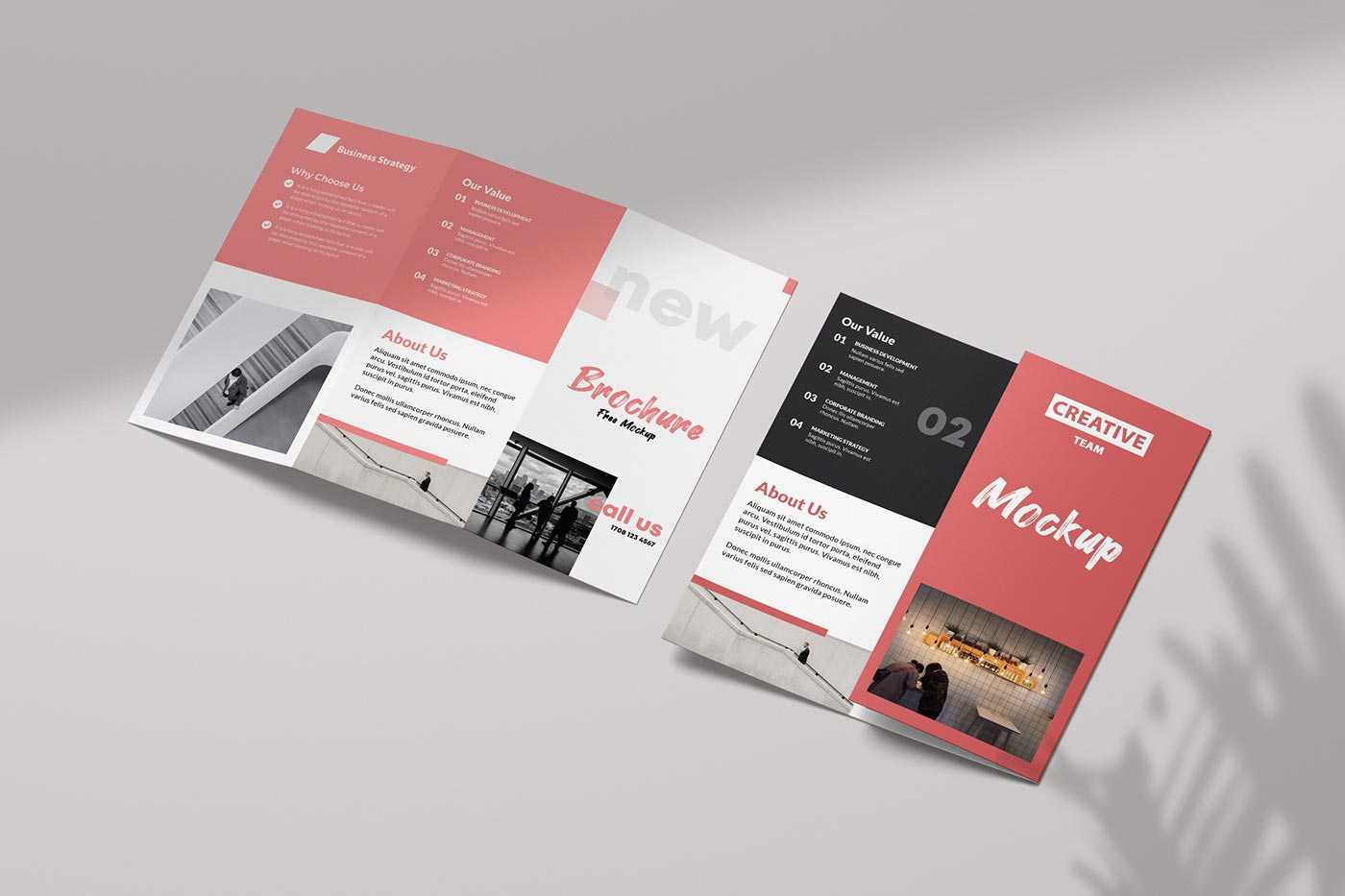 Free Free Tri-Fold Brochure Mockup PSD vol2 - Free Photoshop Files