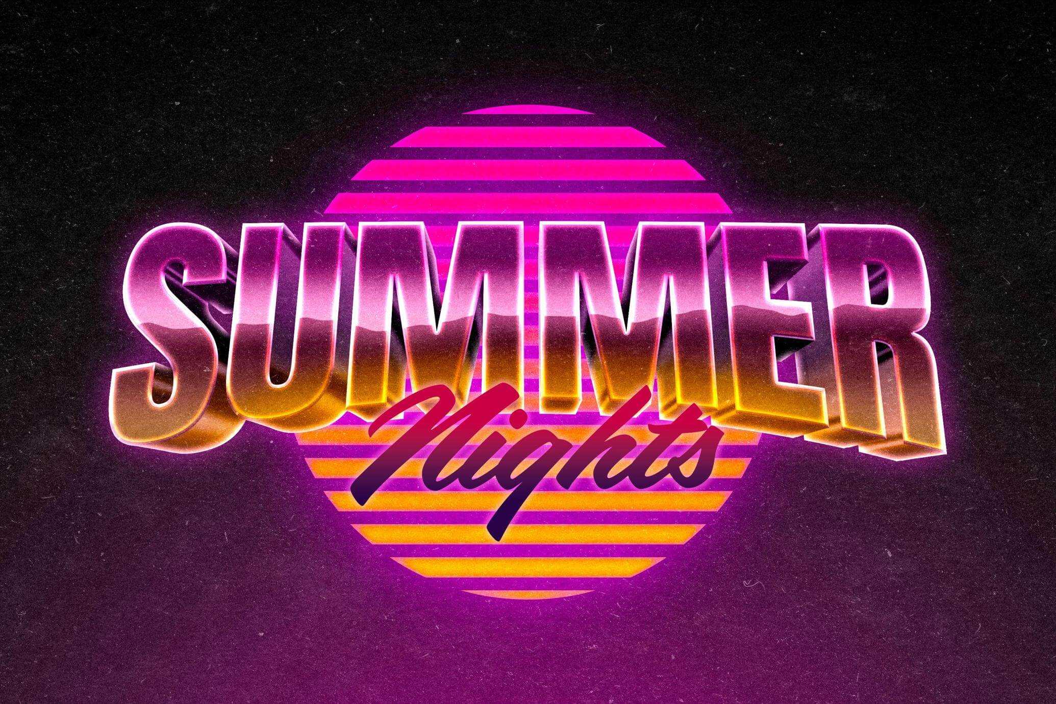 Free Free Vivid Retrowave Text Effect PSD