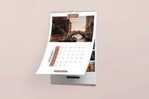 Free Free Wall Calendar Mockup PSD