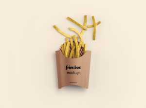 Free Fries Package Box PSD Mockup