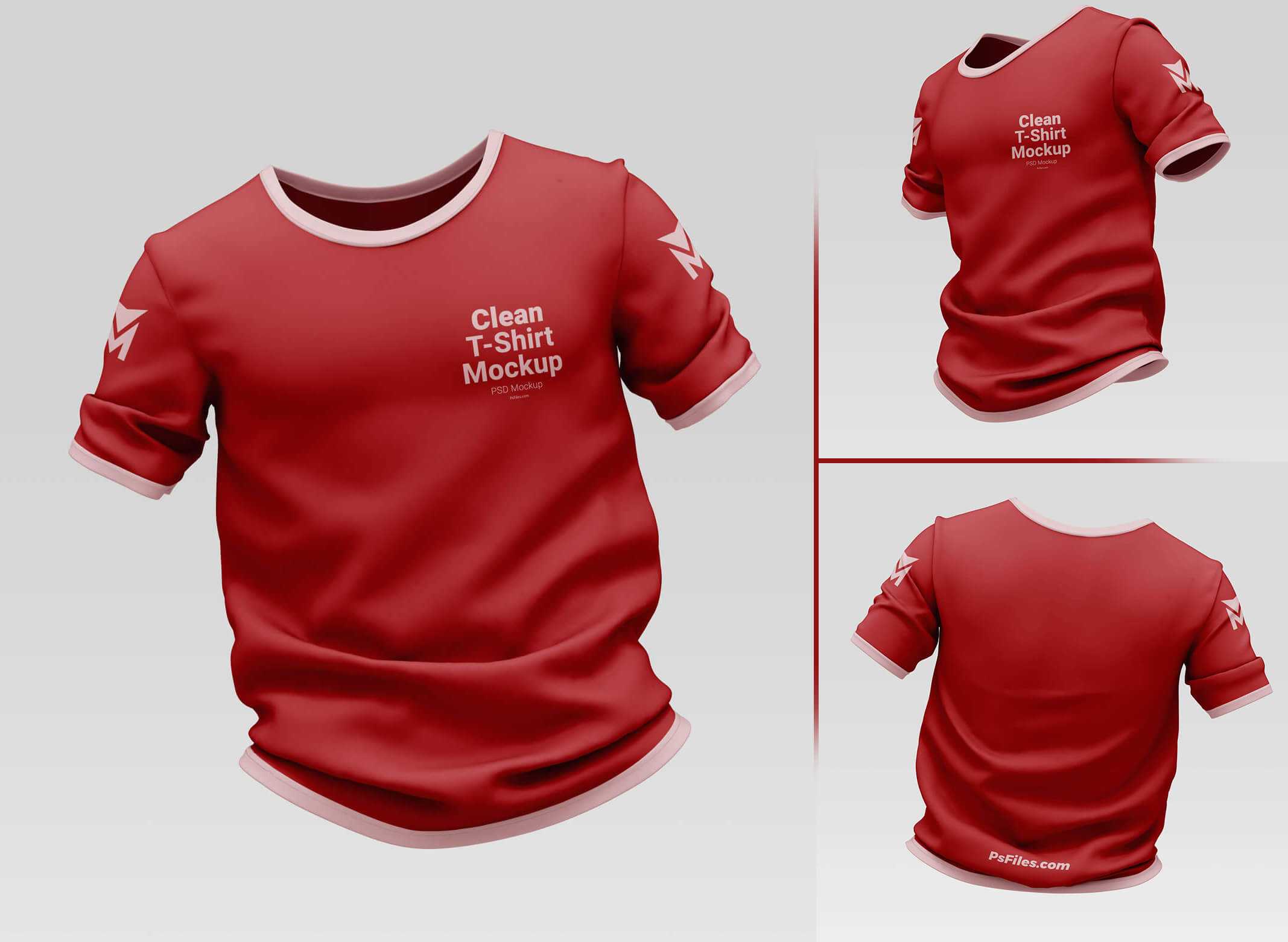 Free Front and Back T-Shirt Mockups PSD Set