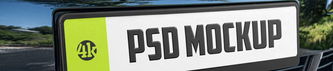 Free Front Car Name Plate Mockup PSD