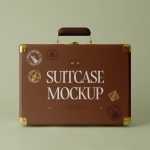 Free Front Standing Suitcase Mockup