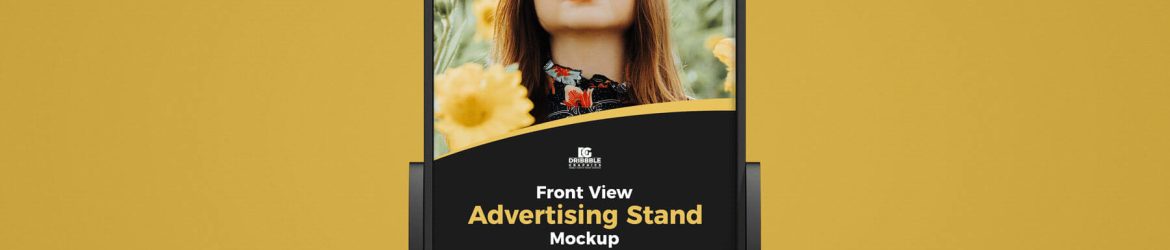 Free Front View Advertising A Stand Mockup PSD