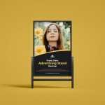 Free Front View Advertising A Stand Mockup PSD