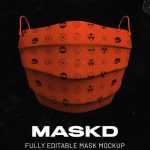 Free Front view Face Mask Mockup PSD